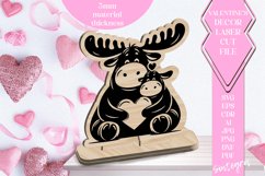 Moose Love Valentine Ornament Laser Cut SVG v2 Product Image 1