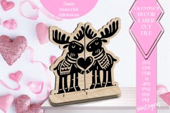 Moose Love Valentine Ornament Laser Cut SVG v4 Product Image 1