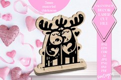 Moose Love Valentine Ornament Laser Cut SVG v5 Product Image 1