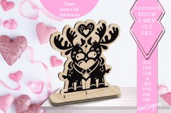 Moose Love Valentine Ornament Laser Cut SVG v6 Product Image 1