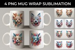 3D Floral Fantasy Chihuahua Mug Sublimation PNG Product Image 1