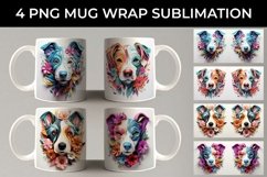 3D Floral Fantasy Jack Russell Mug Sublimation PNG Product Image 1