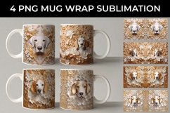 3D white Floral Beagle Dog Mug Sublimation PNG Product Image 1