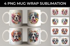 3D Floral Fantasy Saint Bernard Mug Sublimation PNG Product Image 1