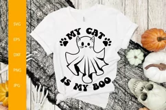 My Cat Is My Boo, Funny Halloween Pet Animal SVG PNG Product Image 1