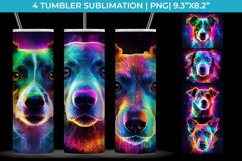 Neon Jack Russell Dog Tumbler Wrap 20 oz Sublimation PNG Product Image 1