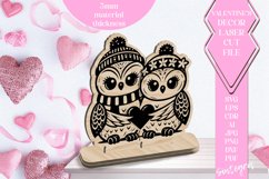 Owls Love Valentine Ornament Laser Cut SVG v1 Product Image 1
