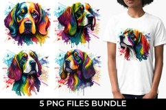 Rainbow Cocker Spaniel Dog Watercolor PNG Product Image 1