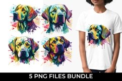 Rainbow Labrador Retriever Watercolor PNG for Sublimation Product Image 1