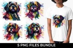 Rainbow Lhasa Apso Dog Watercolor Bundle Sublimation Product Image 1