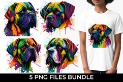 Rainbow Mastiff Dog Watercolor Bundle Sublimation Product Image 1