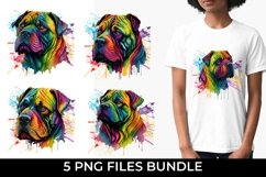 Rainbow Shar Pei Dog Watercolor Bundle Product Image 1