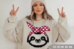 Sloth With Bandana SVG, Wild Animal SVG Product Image 1