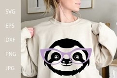 Sloth With Glasses SVG, Wild Animal SVG Product Image 1