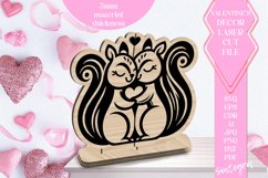 Squirrels Love Valentine Ornament Laser Cut SVG v1 Product Image 1