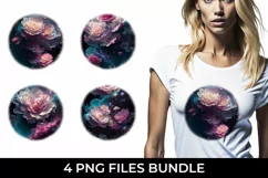 Galaxy Camellia Flowers T-shirt Sublimation PNG Product Image 1