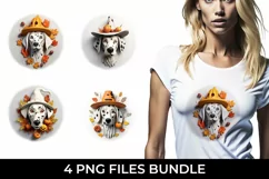 3D Halloween Dalmatian Dog T-shirt Sublimation PNG Product Image 1