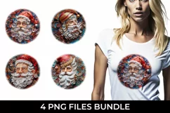 3D Paper Santa Claus T-shirt Sublimation PNG Product Image 1