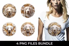 3D white Floral Golden Retriever Dog T-shirt Sublimation PNG Product Image 1