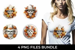 3D Halloween Maltese Dog T-shirt Sublimation PNG Product Image 1