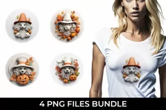 3D Halloween Poodle Dog T-shirt Sublimation PNG Product Image 1