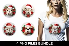 3D Christmas Bulldog Dog T-shirt Sublimation PNG Product Image 1