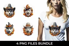 3D Halloween Husky Dog T-shirt Sublimation PNG Product Image 1