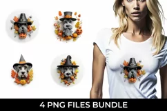 3D Halloween Schnauzer Dog T-shirt Sublimation PNG Product Image 1