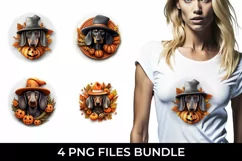 3D Halloween Dachshund Dog T-shirt Sublimation PNG Product Image 1