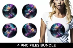 Galaxy Snapdragon Flowers T-shirt Sublimation PNG Product Image 1
