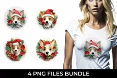 3D Christmas Corgi Dog T-shirt Sublimation PNG Product Image 1