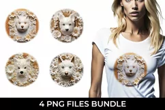 3D white Floral Westie Dog T-shirt Sublimation PNG Product Image 1