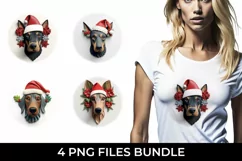 3D Christmas Doberman Dog T-shirt Sublimation PNG Product Image 1