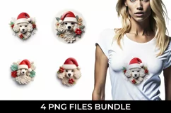 3D Christmas Poodle Dog T-shirt Sublimation PNG Product Image 1