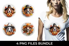 3D Halloween Beagle Dog T-shirt Sublimation PNG Product Image 1