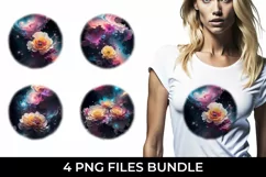 Galaxy Begonia Flowers T-shirt Sublimation PNG Product Image 1