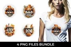 3D Halloween Shih Tzu Dog T-shirt Sublimation PNG Product Image 1