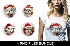 3D Christmas Shih Tzu Dog T-shirt Sublimation PNG Product Image 1