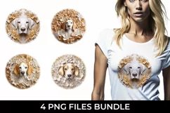 3D white Floral Beagle Dog T-shirt Sublimation PNG Product Image 1