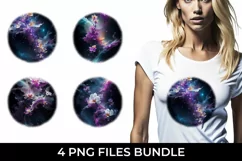 Galaxy Orchid Flowers T-shirt Sublimation PNG Product Image 1
