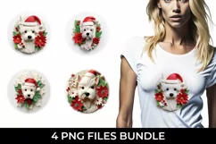 3D Christmas Westie Dog T-shirt Sublimation PNG Product Image 1