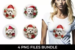 3D Christmas Maltese Dog T-shirt Sublimation PNG Product Image 1
