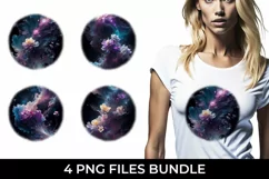 Galaxy Freezia Flowers T-shirt Sublimation PNG Product Image 1