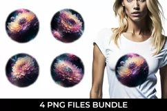 Galaxy Dahlias Flowers T-shirt Sublimation PNG Product Image 1