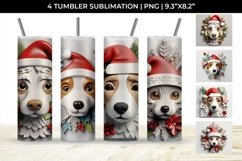 3D Christmas Jack Russell Dog Tumbler Wrap 20 oz Sublimation Product Image 1