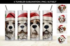 3D Christmas Saint Bernard Dog Tumbler Wrap 20 oz PNG Product Image 1