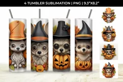3D Halloween Chihuahua Dog Tumbler Wrap 20 oz Sublimation Product Image 1