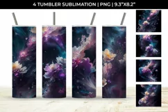 Galaxy Freezia Flowers Tumbler Wrap 20 oz Sublimation PNG Product Image 1