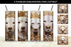 3D white Floral Golden Retriever Dog Tumbler Wrap 20 oz Product Image 1