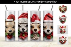 3D Christmas Chihuahua Dog Tumbler Wrap 20 oz Sublimation Product Image 1